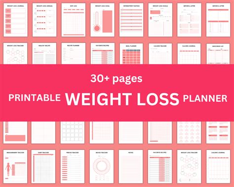 30 Pages Printable Weight Loss Planner By Amandaco Medium