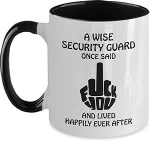 Amazon Security Guard Rude Black Two Tone Coffee Cups Fuck Off