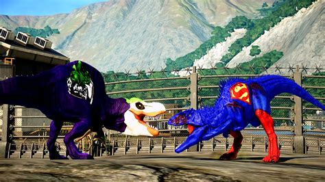 Final Boss Dinosaur Battle Superman Giganotosaurus T Rex Joker