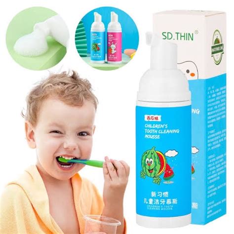 Creme Dental Infantil Espuma Para Escova De Dente Infantil Formato U