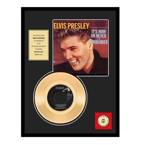 Elvis Presley Gold Record 24 Carat Gold Plated Its Now Or Catawiki