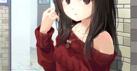 Anime Girl With Red Sweater Anime Pinterest Anime Manga And