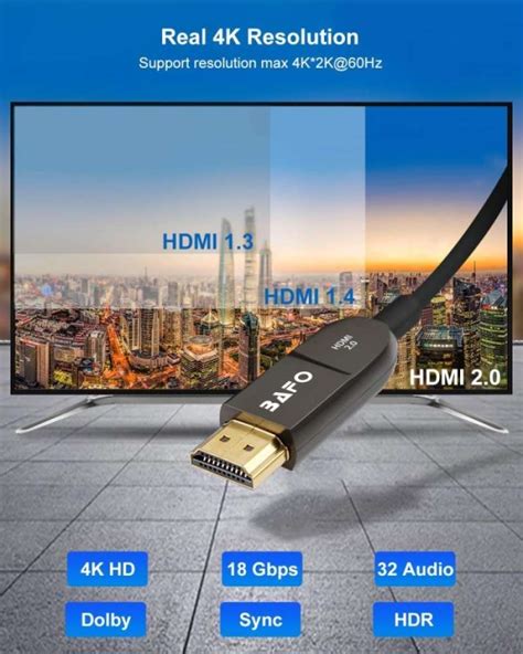 Promo Kabel Hdmi Bafo 20 Active Fo Fiber Optic 4k 20m 25m 30m 40m 75m