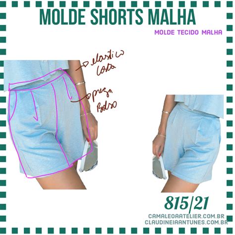 Molde Short Malha 815 21 CAMALEOA ATELIER DE COSTURA