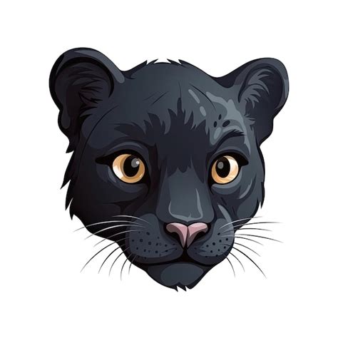 Premium Ai Image Baby Panther Face Sticker On Isolated Tansparent