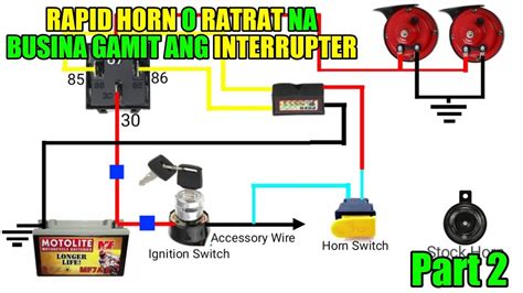 Rapid Horn O Ratrat Na Busina Gamit Ang Interrupter Wiring Diagram Youtube