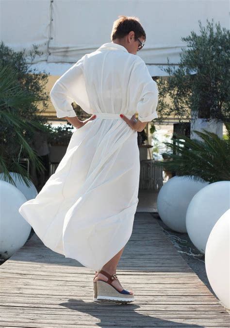 Women White Shirt Dress Maxi Dress For Women Cotton Casual Etsy