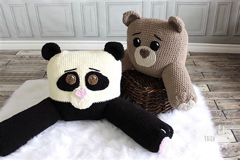 Ravelry Back Pillow Bear Panda Pattern By Croch Eh Patch