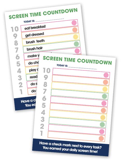 Screen Time Countdown Free Printable For Kids Screen Time For Kids