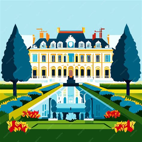 Premium Vector Palace Of Versailles Water Color Paint Or Vector