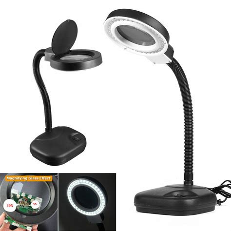 40 Led Desktop Magnifying Lamp 5x 10x Magnifier Light Daylight Craft Glass Table Ebay