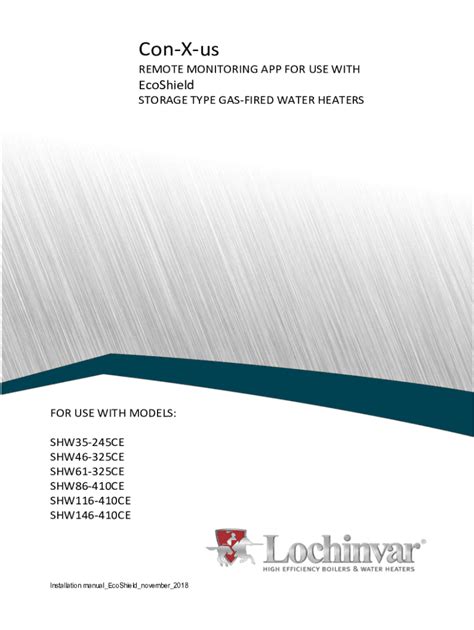 Fillable Online Lochinvar Copper Fin Gas Fired Water Heaters Fax Email