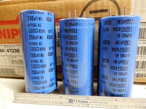 Nippon Chemi Con 750uf 450V Electrolytic Capacitors Qty 3 NOS