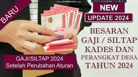 Rincian Gaji Dan Tunjangan Kepala Desa Serta Perangkat Desa Tahun