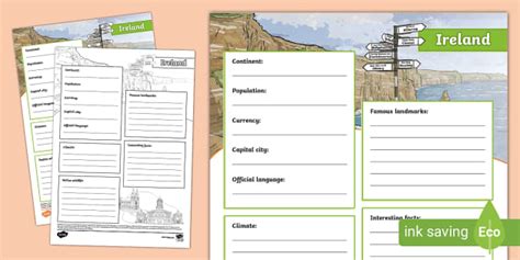 Ireland Fact File Template Hecho Por Educadores Twinkl