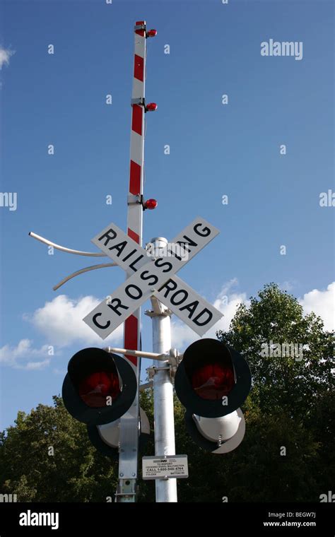 Railroad Crossing Signal Stock Photo Alamy