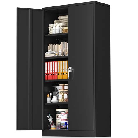 Buy Greenvelly Metal Storage Cabinet Black Garage Steel Locking