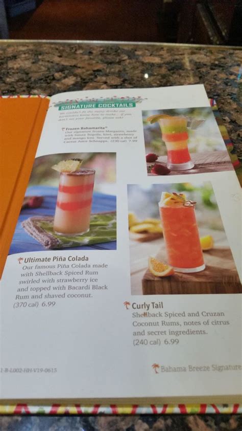 Bahama Breeze Menu Prices