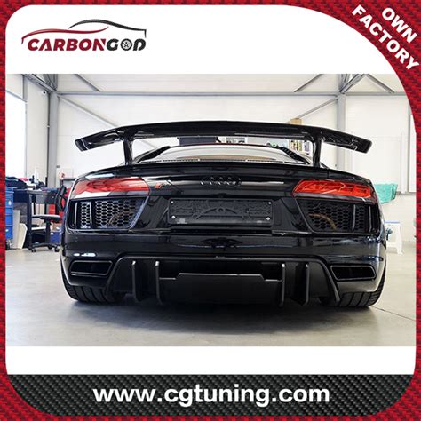 Factory Direct 2017 Car Spoiler R8 Vrs Style Carbon Fiber Gt Wing Rear Spoiler For Audi R8 New R8