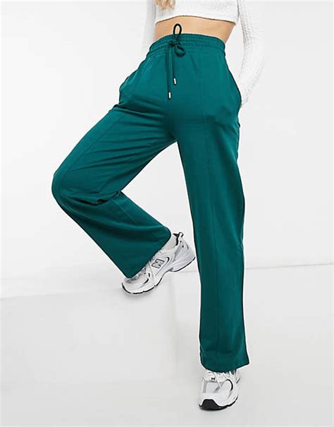 Asos Design Straight Leg Sweatpants With Deep Waistband And Pintuck In