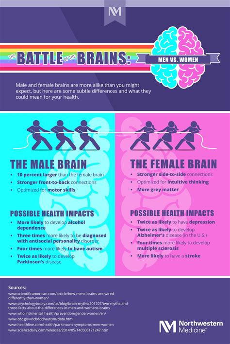 Battle of the brain men vs women infographic – Artofit