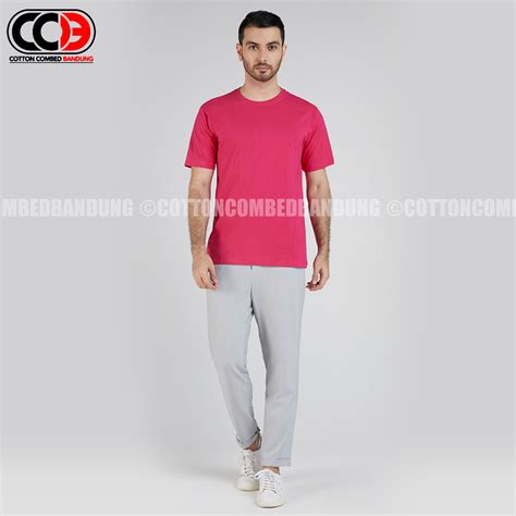 Jual Kaos Polos Lengan Pendek Fuchia Cotton Combed S Jakmall