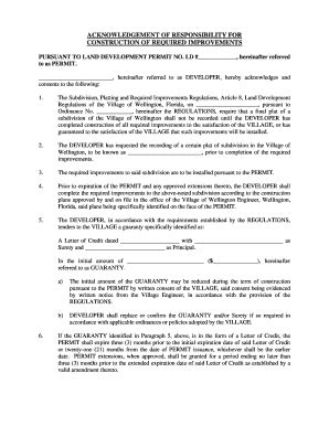 Fillable Online ACKNOWLEDGEMENT OF RESPONSIBILITY FOR Fax Email Print