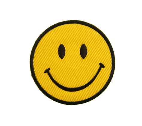 Yellow Smiley Face Iron On Patch Smile Face Embroidered Etsy