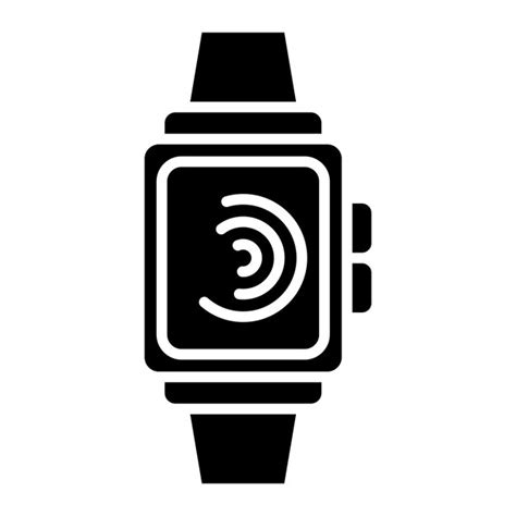 Premium Photo Smartwatch Glyph Solid Black Illustration