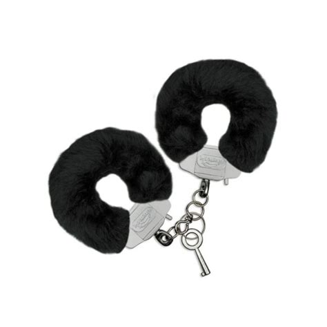PRETO Algema Metal Pelúcia Preto Libb Sex Toys