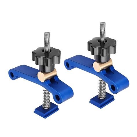 2Pcs Quick Acting Hold Down Clamp T Slot T Track Clamp Set Woodworking