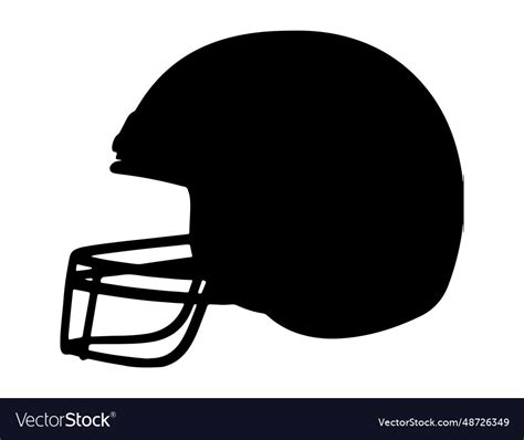 Football helmet silhouette art Royalty Free Vector Image