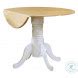 Natural Brown And White Drop Leaf Dining Table From Coaster