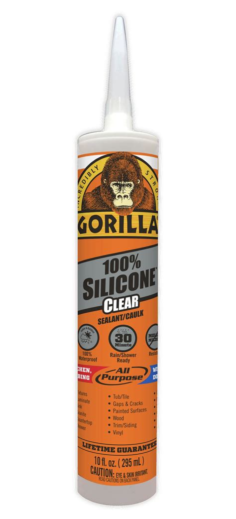 Gorilla 100% Silicone Clear Sealant - Shop Adhesives & tape at H-E-B