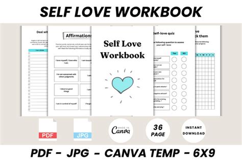 Self Love Workbook Canva Template Graphic By Digital Print Box