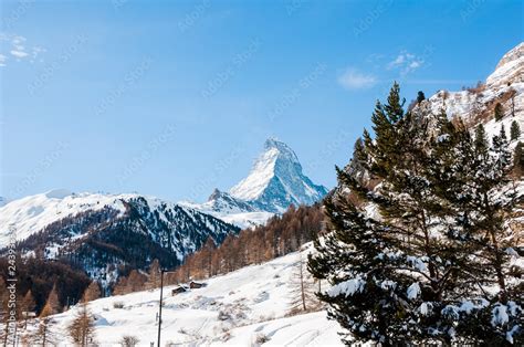 Zermatt Furi Zmutt Zmuttbach Matterhorn Winter Wintersport