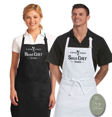 Personalized Couples Aprons Set Of 2 Mr And Mrs Aprons Etsy