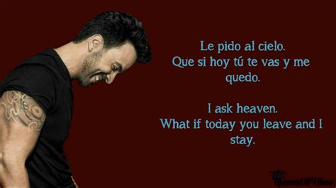 Luis Fonsi Le Pido Al Cielo Letra English Translation Lyrics