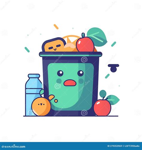 Generative AI Waste Sorting Illustration With Stock Illustration