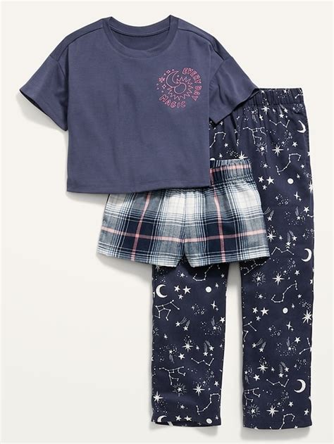 Old Navy - 3-Piece Graphic Pajama Set for Girls