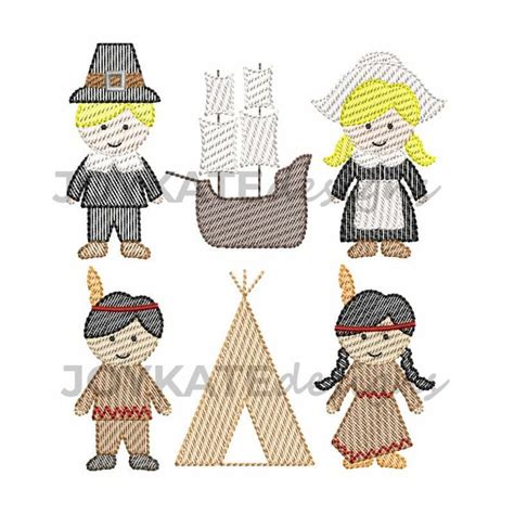 Build Your Own Sketch Thanksgiving Mini Set Embroidery Design Joy