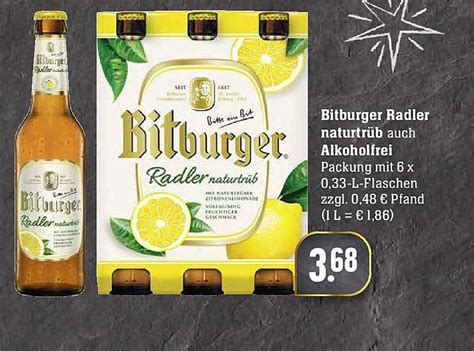 Bitburger Radler Naturtrüb Auch Alkoholfrei Angebot bei E Center