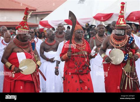 Traditional Leaders Dance With The Oba Of Benin Kingdom His Royal