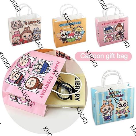 KUGIGI Labubu Gift Bag Large Capacity Cartoon Pattern Packaging