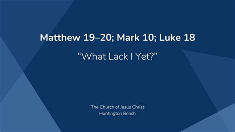 Come Follow Me Matthew 19 20 Mark 10 Luke 18 Youtube