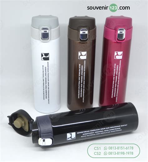 Souvenir Mug Tumbler Vacuum Stainless Bukaan Kunci Untuk Kementerian