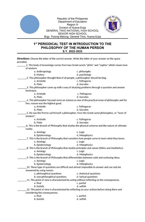 1st Periodical Philo 22 Autosaved Republic Of The Philippines