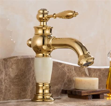 New Design Gold Plating Luxury Bathroom Basin Faucet Single Handle