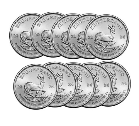 South Africa. 1 Rand 2024 Silver Krugerrand Coin in capsule, 10 x 1 oz - Catawiki