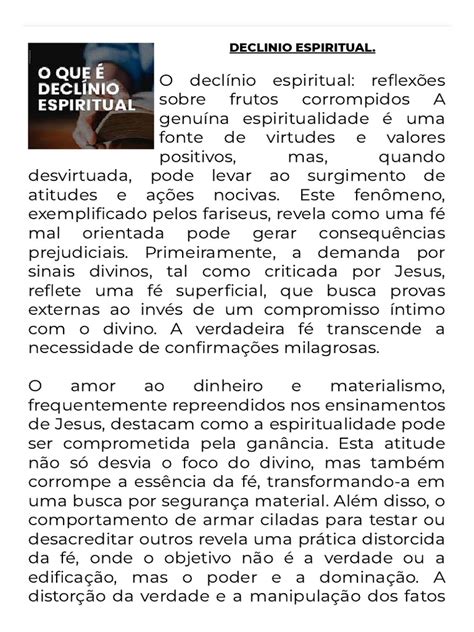 O Que É Eu Declínio - Reflexões sobre o Declínio Espiritual | PDF | Fé | São Pedro